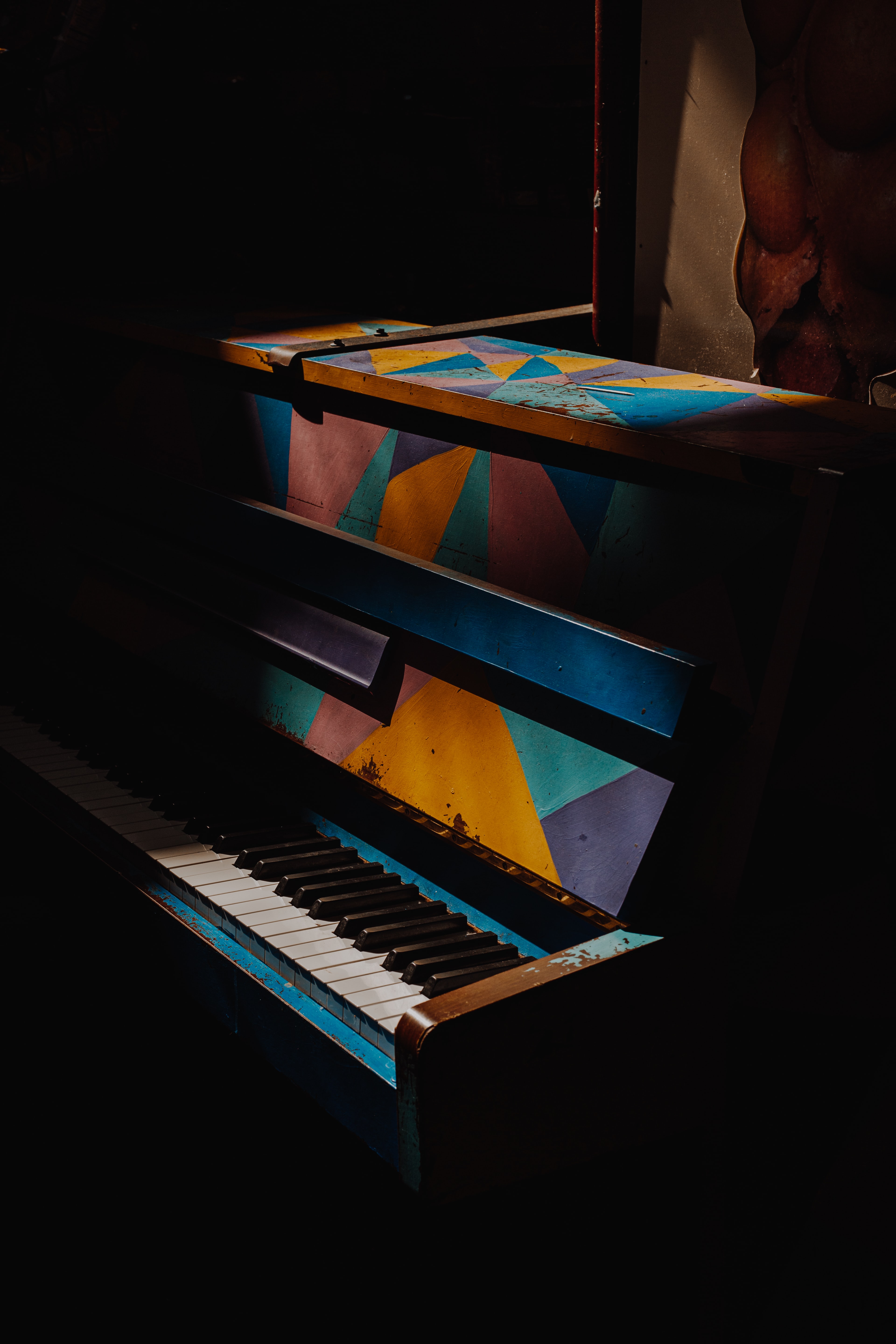 Colorful painted piano